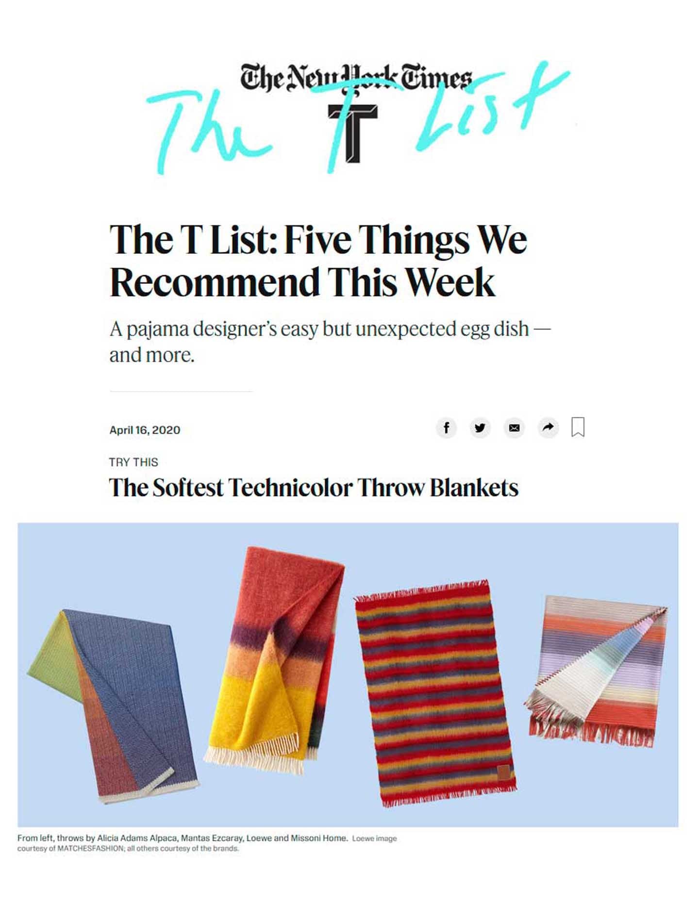 The T List - T Magazine