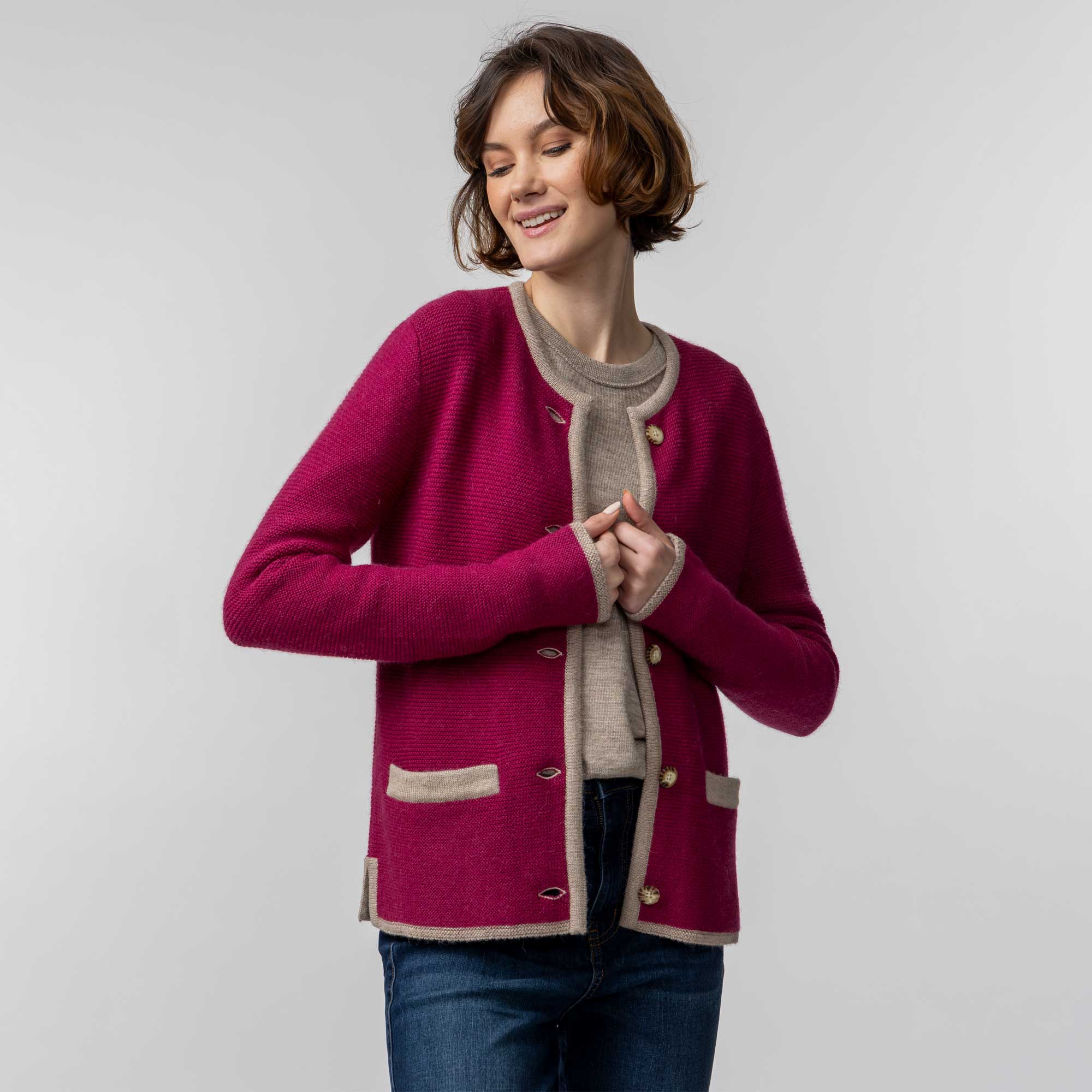Alpaca Fashion - alicia adams alpaca Innsbruck Cardigan - Blush Light Taupe Alpaca Wool Cardigan