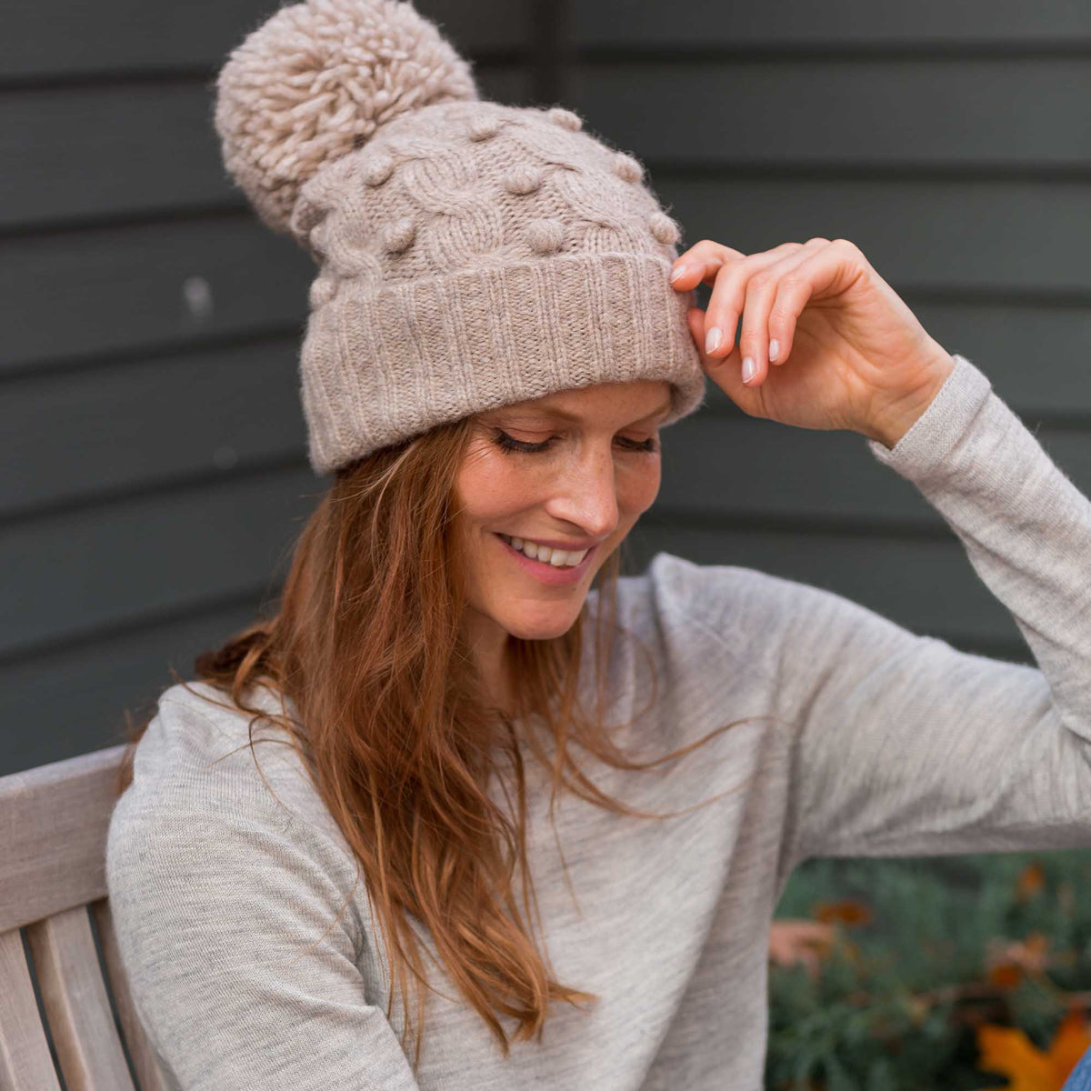 Alicia Adams Alpaca Reversible Hat Beanie - Green and Brown Buy Reversible Hat | Luxury Alpaca Knit Hat | Alicia Adams  main image 4