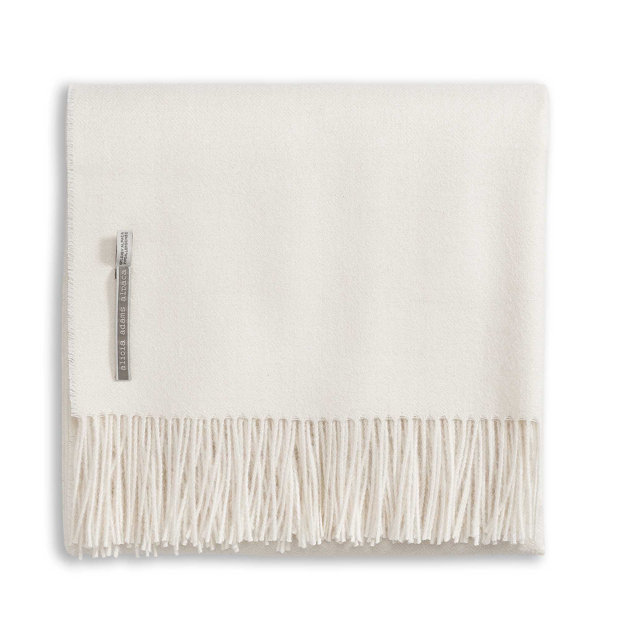 100% baby alpaca classic throw blanket folded square on white background by alicia adams alpaca