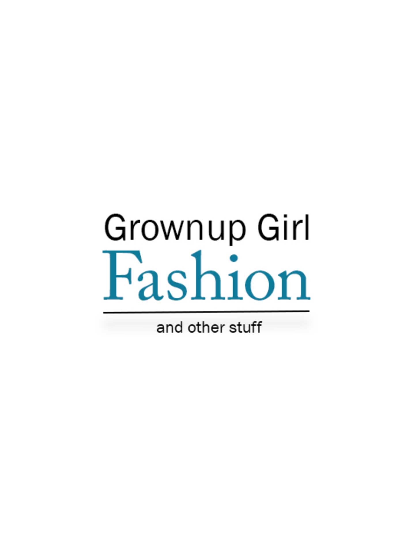 Logo for "Grownup Girl Fashion" and other related content.