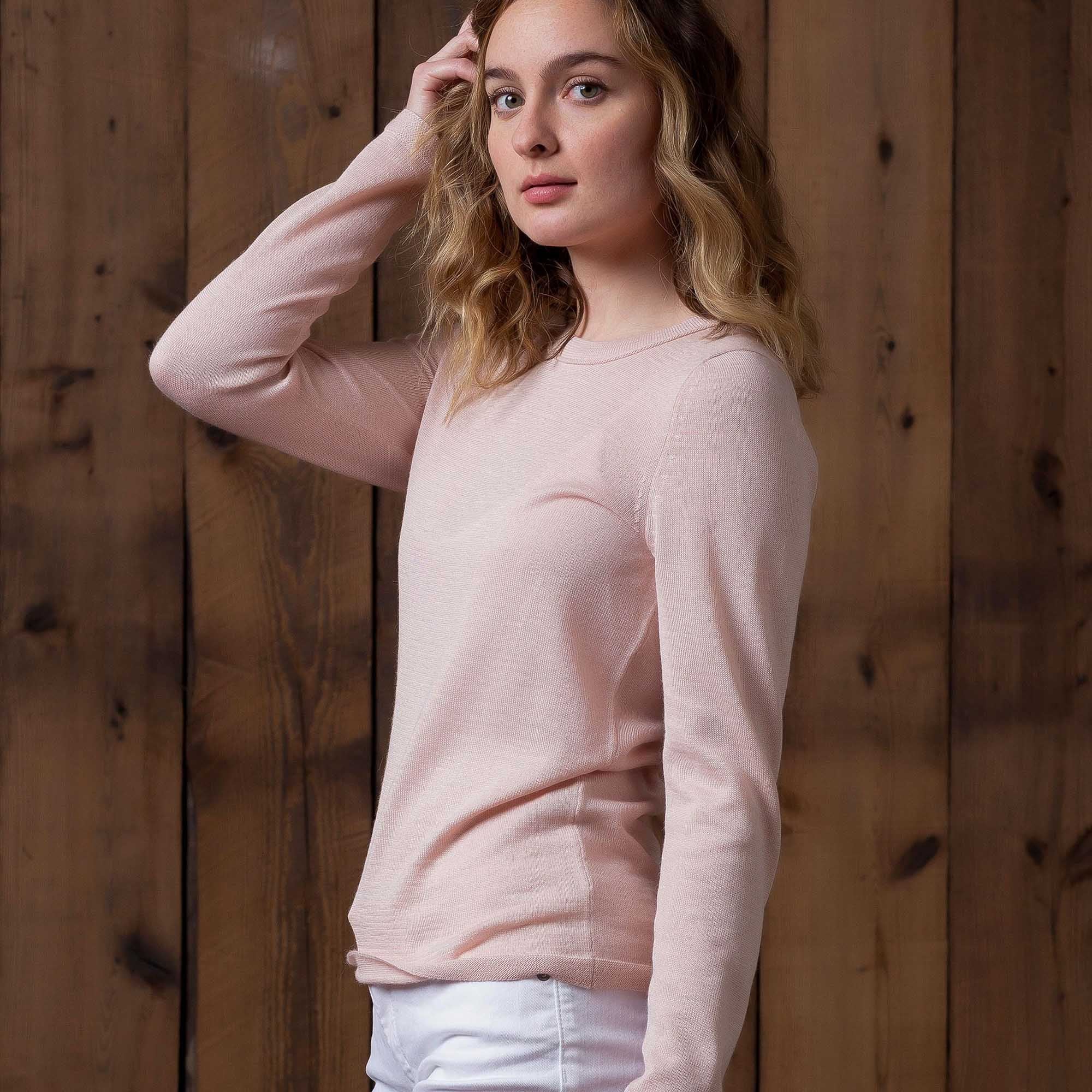 Crew Neck Sweater Light Pink