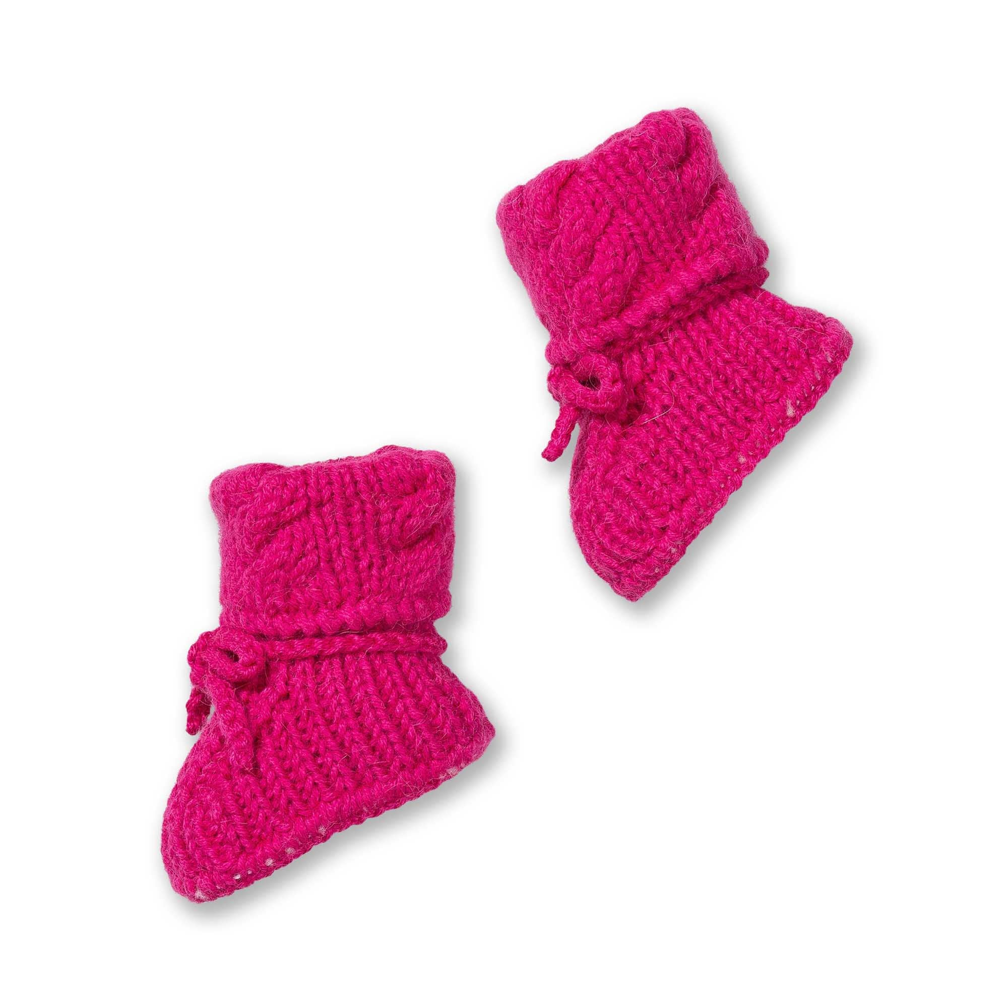 Baby Alpaca Booties - Hot Pink