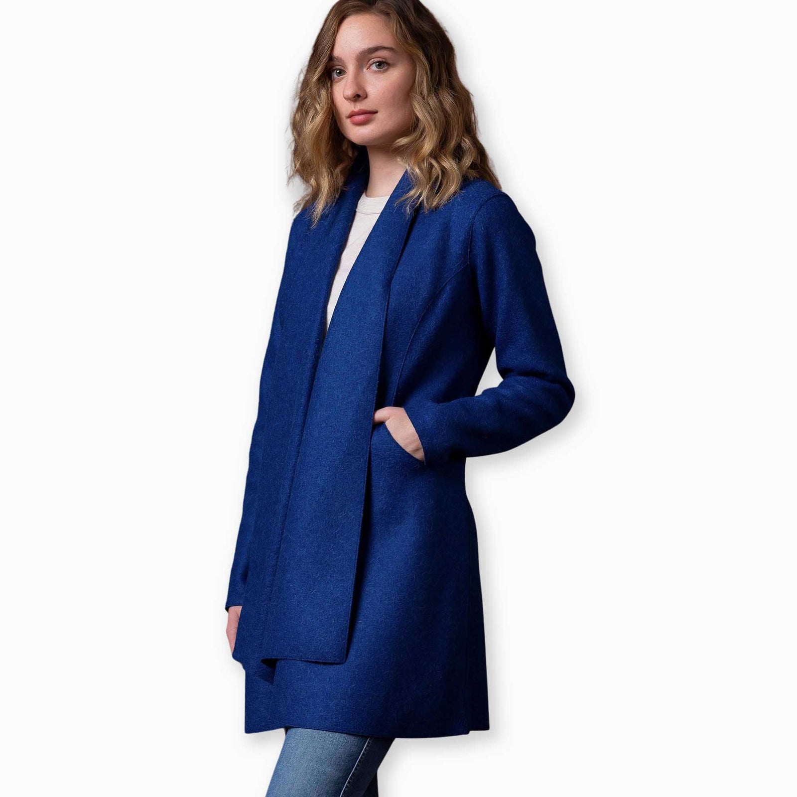 Light blue swing coat best sale