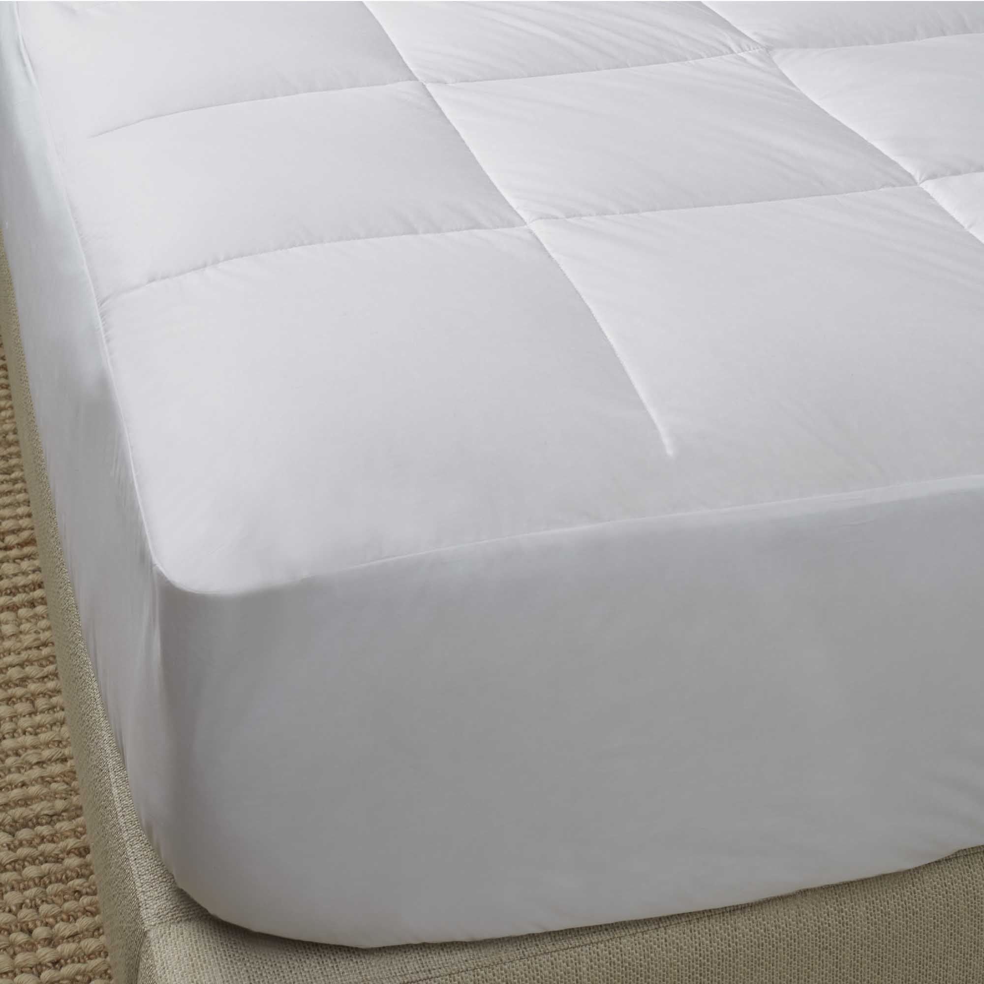 European White Goose Down Filled Mattress Pad