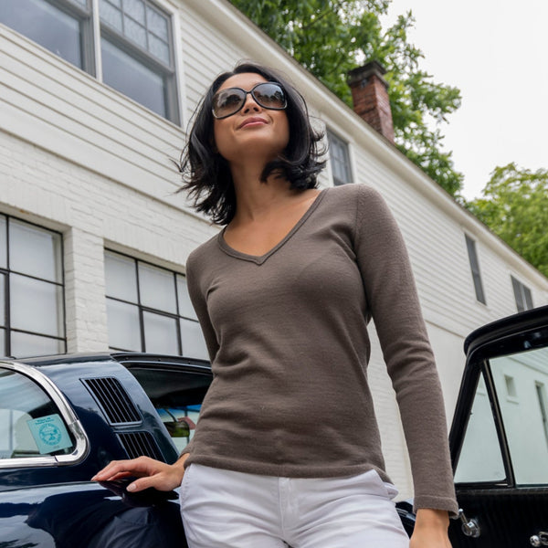 Buy V Neck Sweater | Luxury Alpaca Women's Sweater | Alicia Adams