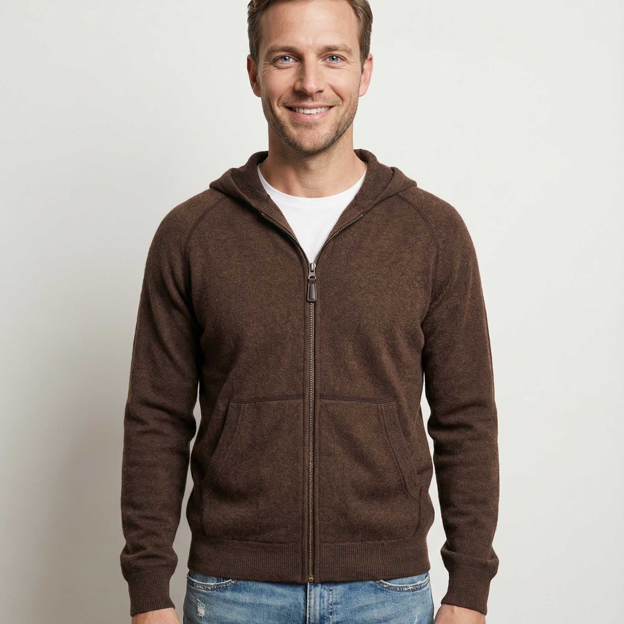 FEELS.上杉柊平　ALPACA ZIP UP HOODIE BROWN Men's AlpacaCloud® Middleweight Zip Hoodie | Follow Your Legend