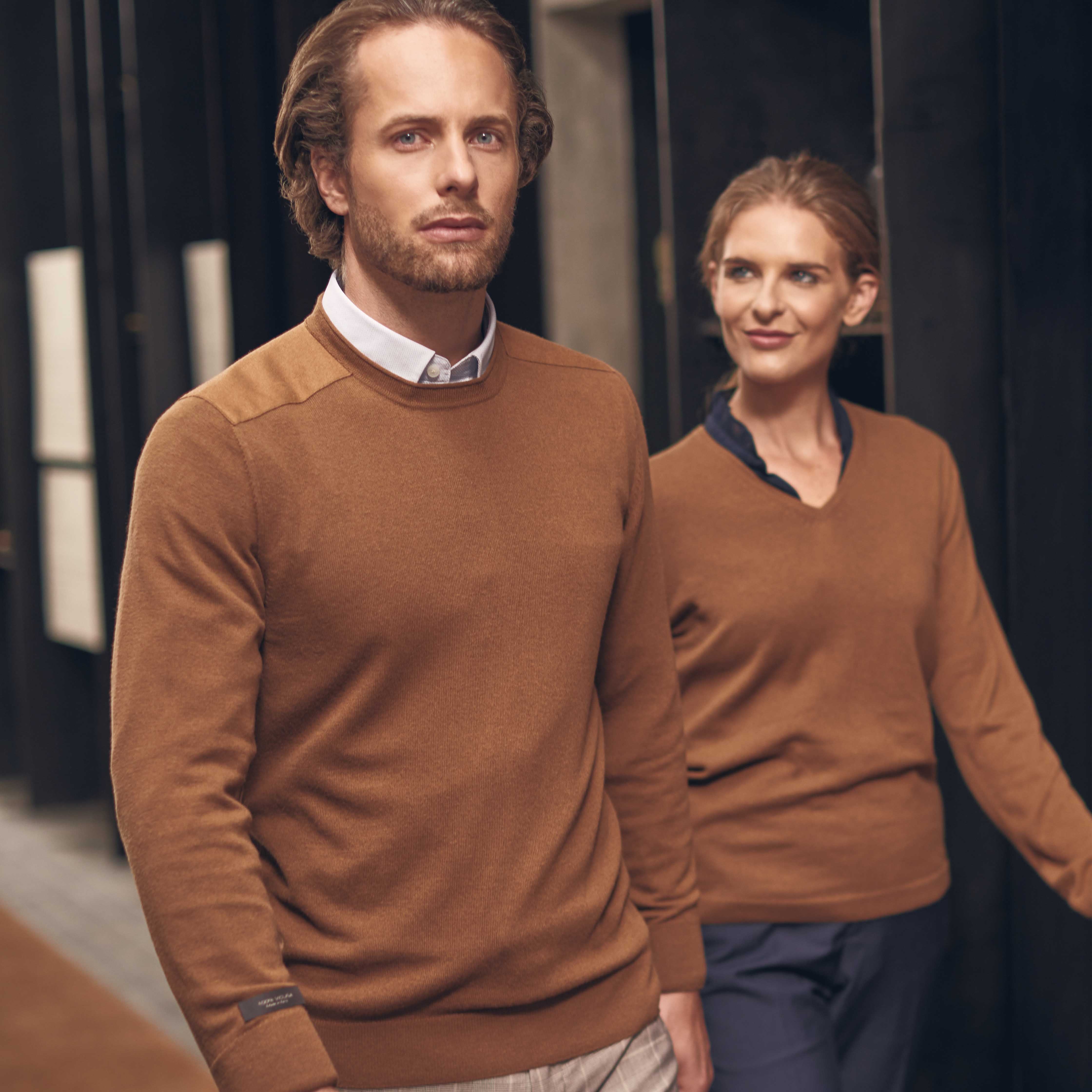 Vicuña Saddle Shoulder Crew Neck for Men