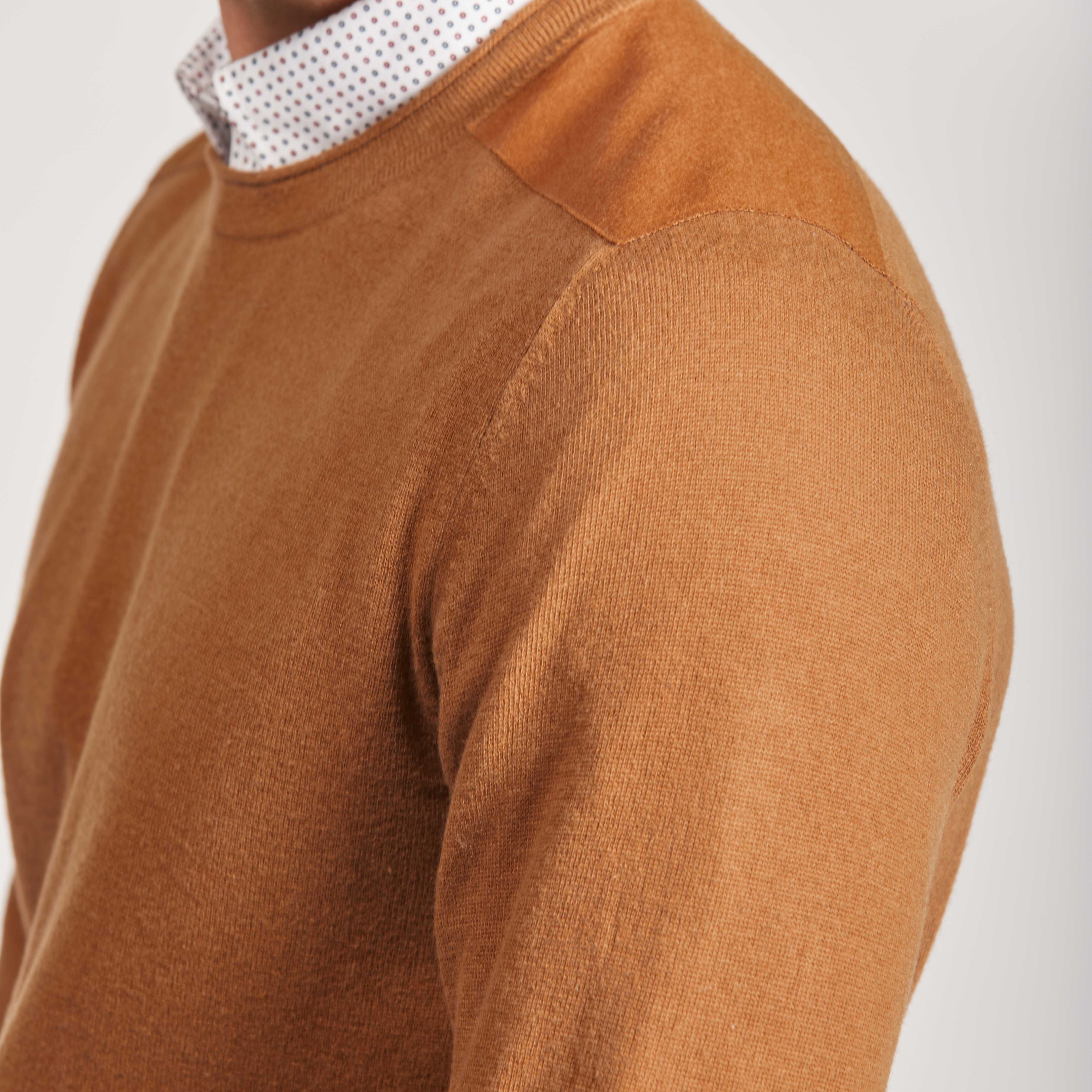 Vicuña Saddle Shoulder Crew Neck for Men